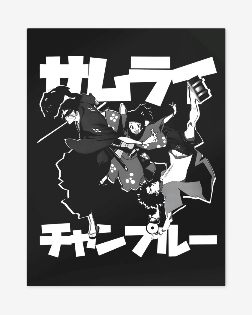 Print metalico Negro de Champloo Samurais