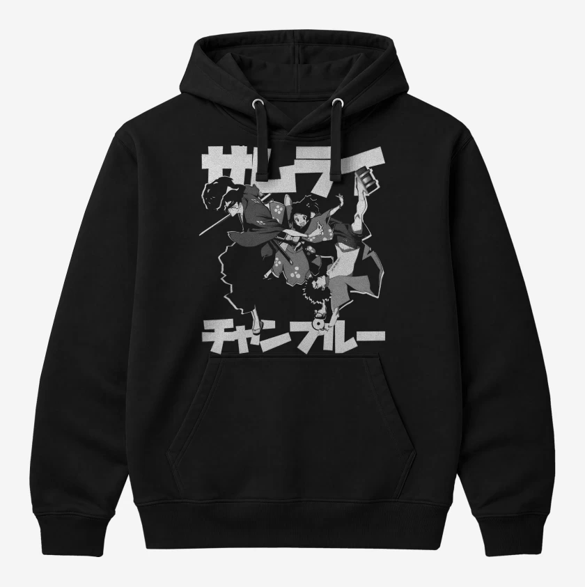 Polerón Canguro Negro de Champloo Samurais