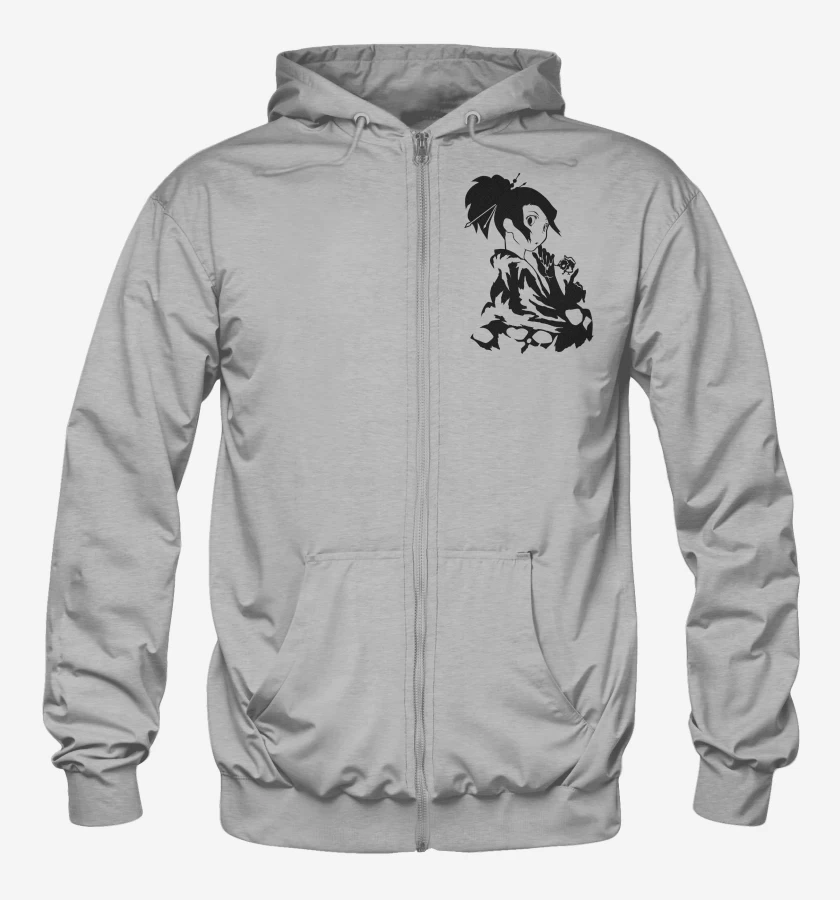 Poleron Canguro con cierre Gris Melange de Samurai Champloo Fuu