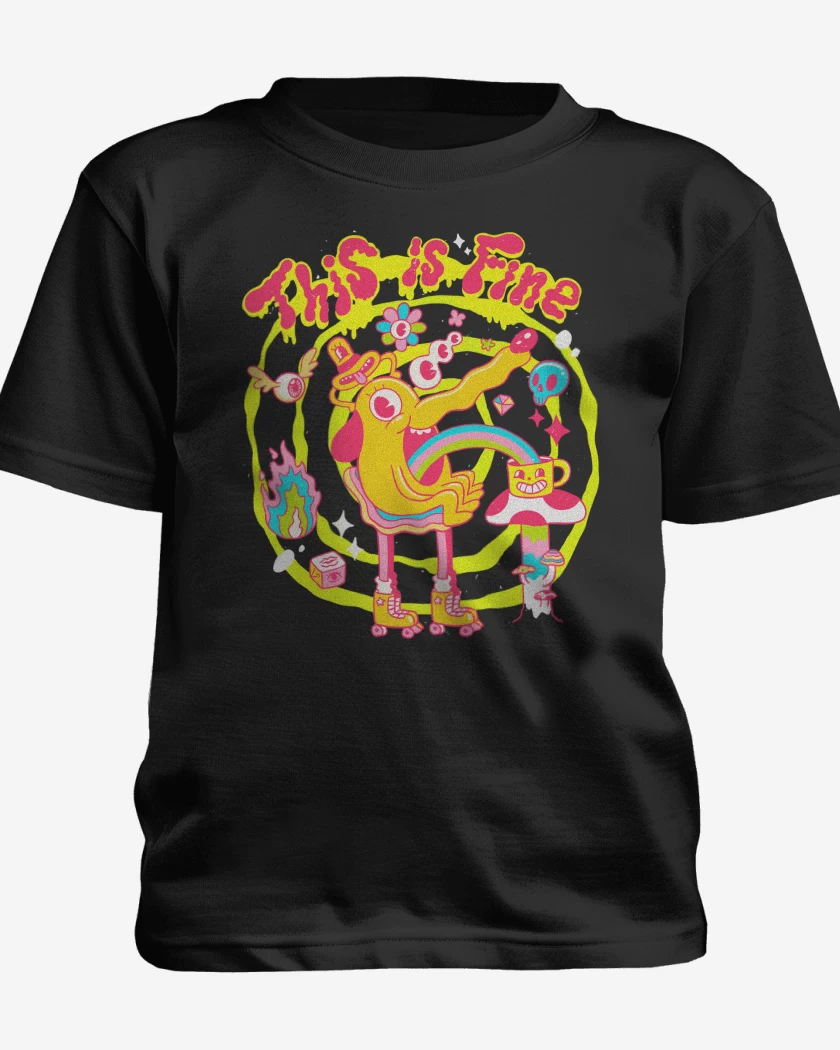 Polera de niño Negro de This is Fine 