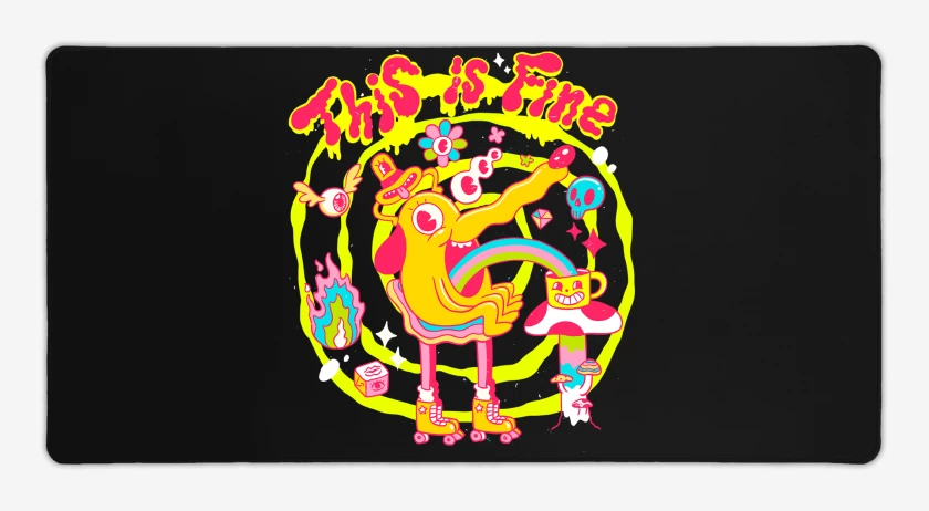 Mouse pad Gamer This is Fine 