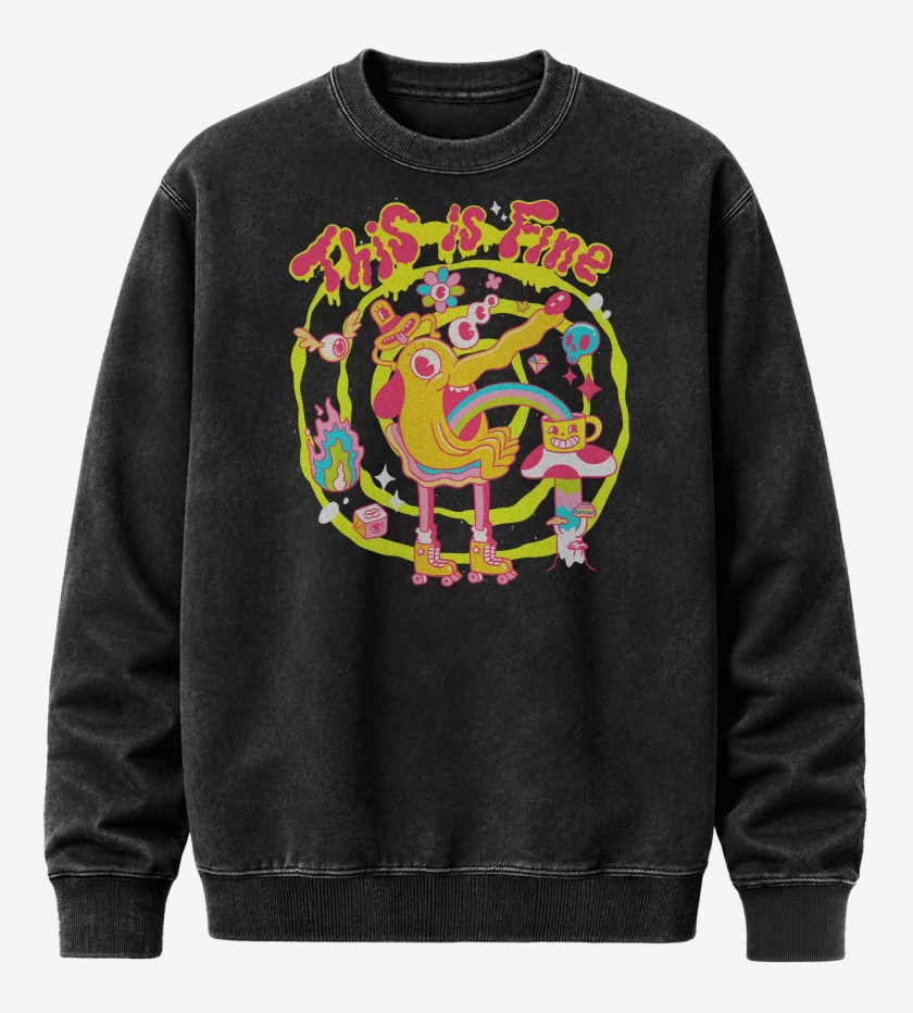 Poleron Polo Acid Wash Negro de This is Fine 