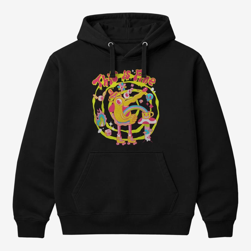 Polerón Canguro Negro de This is Fine 