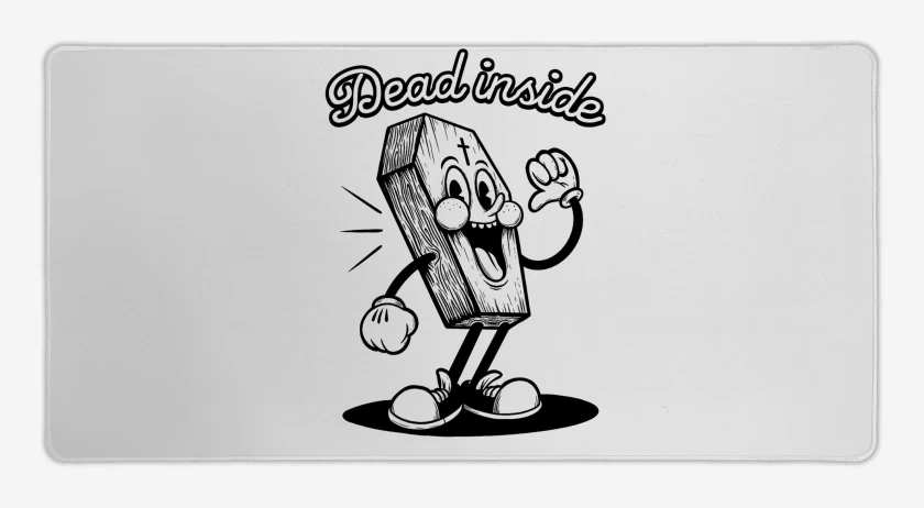 Mouse pad Gamer Blanco de Dead Inside Casket