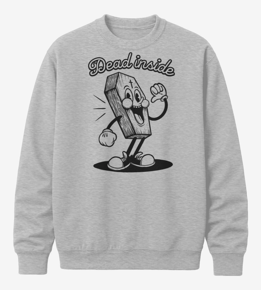 Poleron polo Gris Melange de Dead Inside Casket