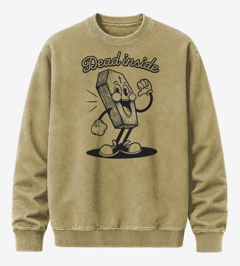 Poleron Polo Acid Wash Beige de Dead Inside Casket
