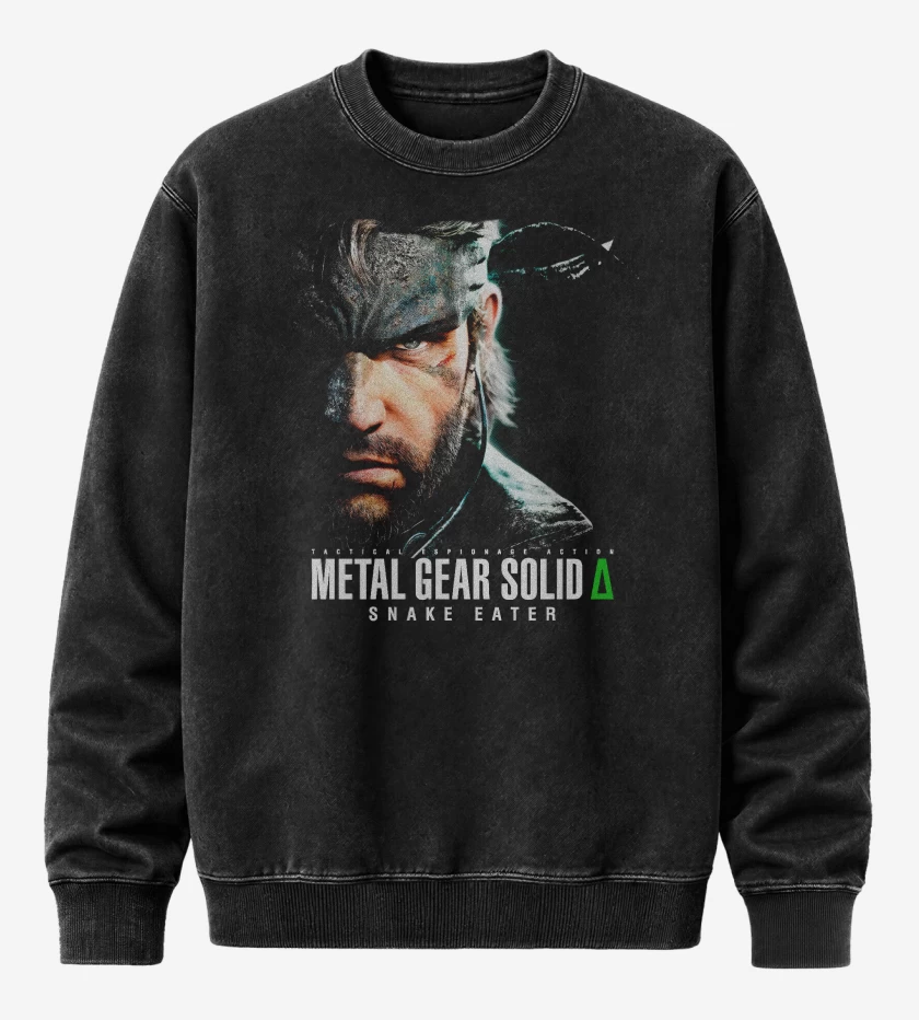 Poleron Polo Acid Wash Negro de Metal Gear solid 3 delta