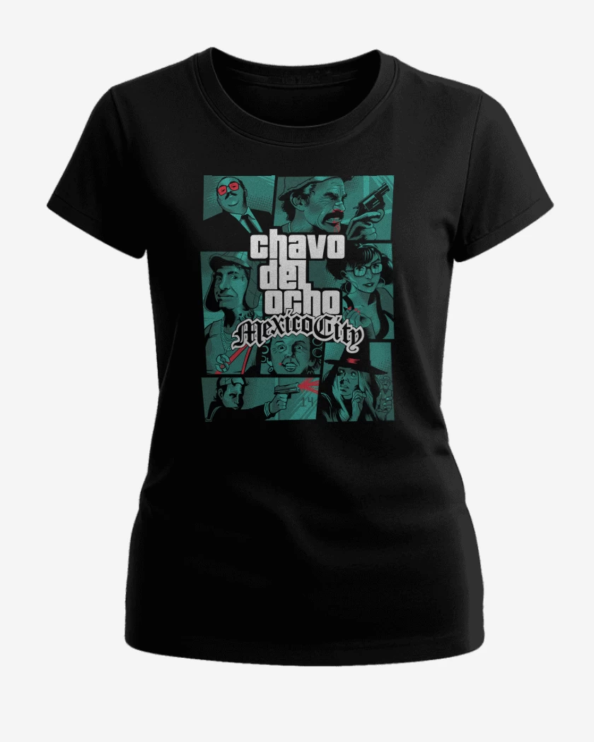 Polera de Mujer Negro de GTA Chavo del 8