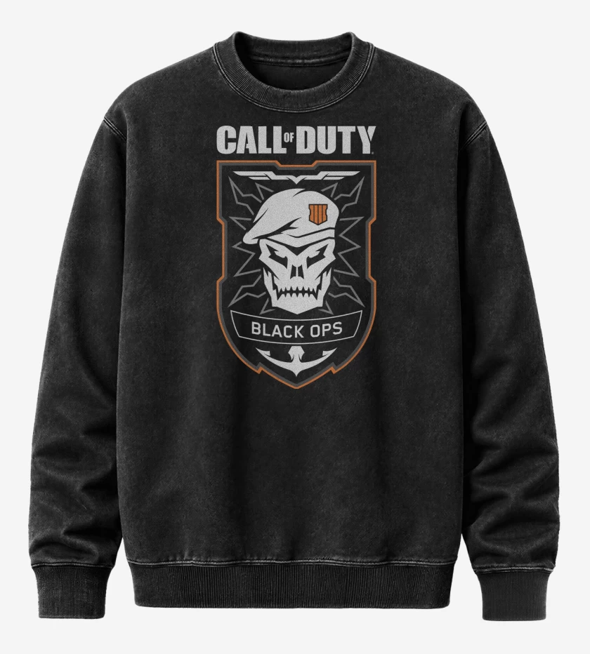 Poleron Polo Acid Wash Negro de Call of Duty Black Ops