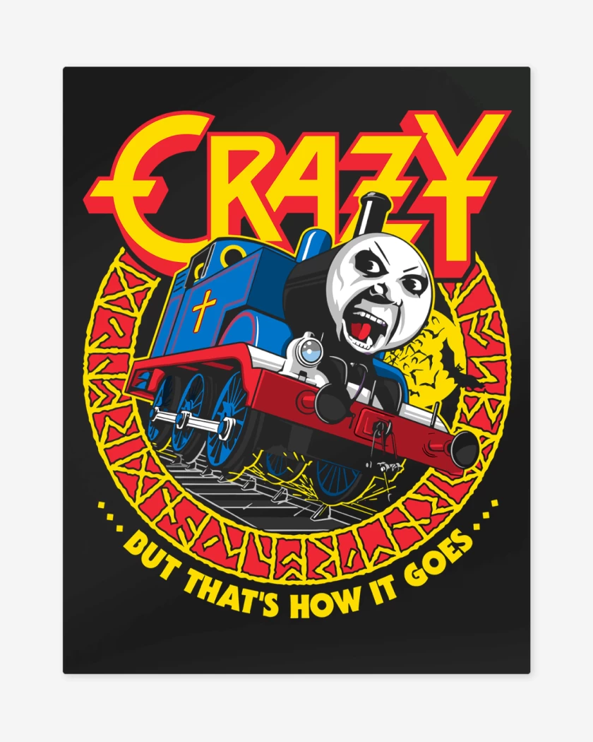 Print metalico Negro de Crazy Train 