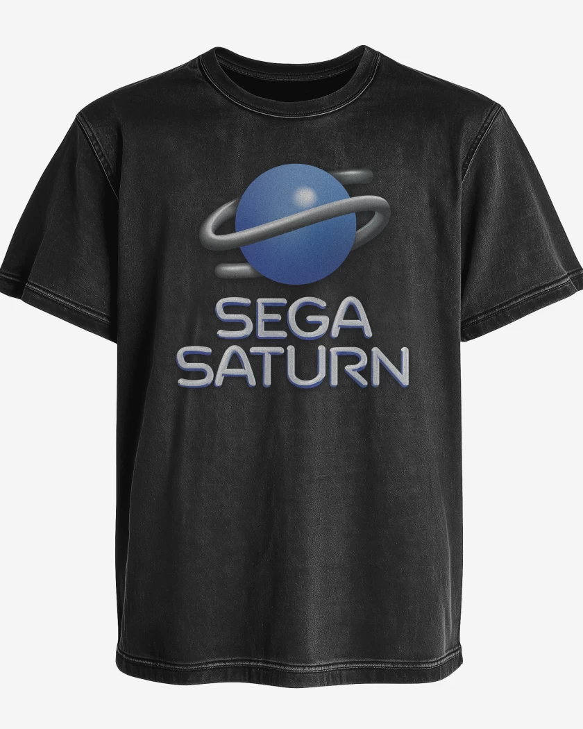 Polera desgastada Negro de Consolas Sega Saturn