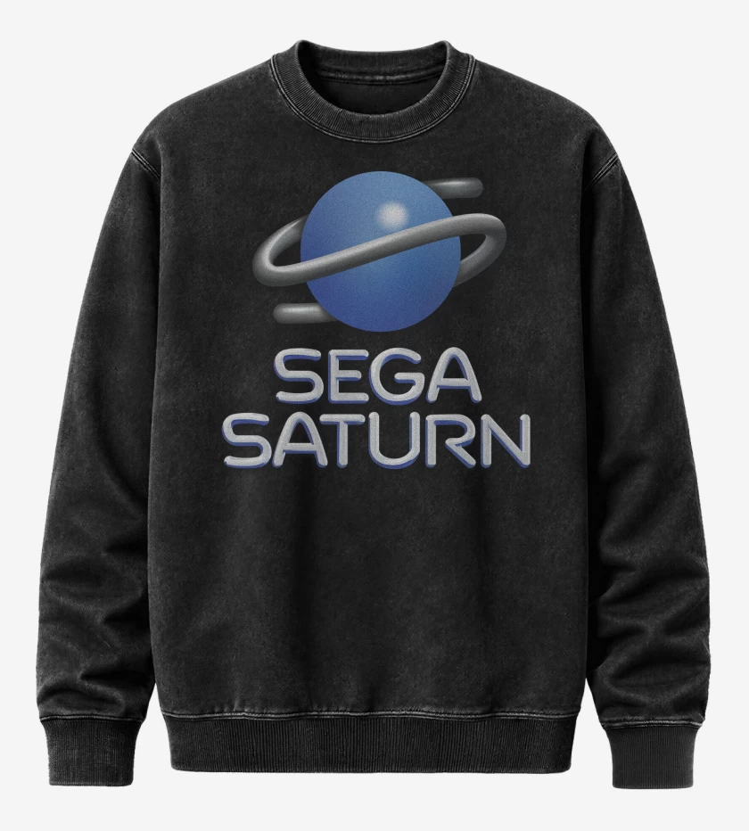 Poleron Polo Acid Wash Negro de Consolas Sega Saturn