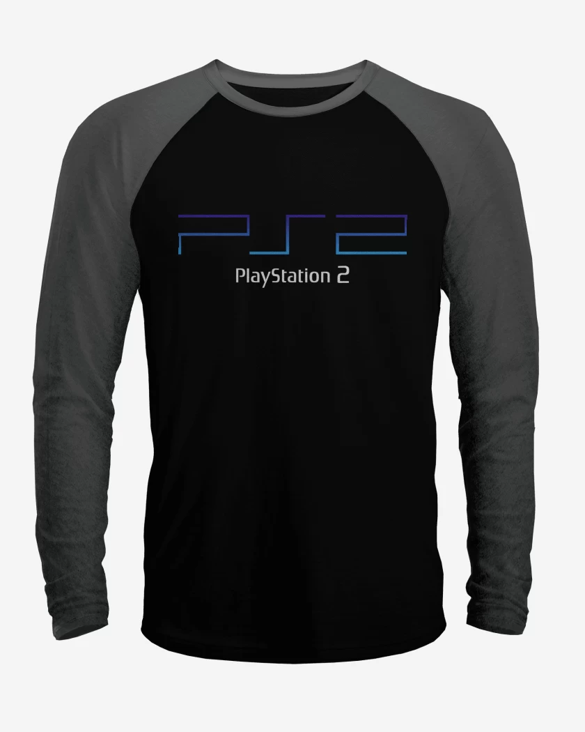 Polera Raglan Blanco / Negro de Consolas PS2