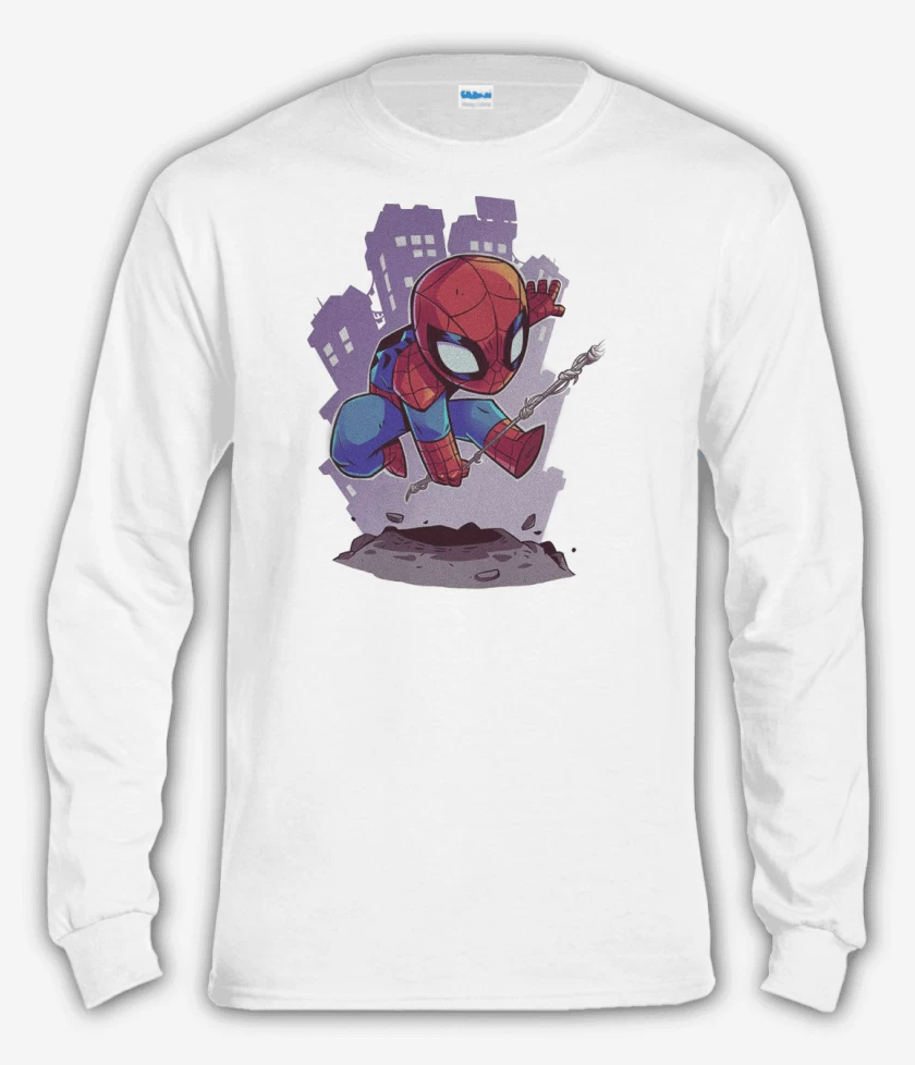 Polera manga larga Blanco de Chibi Araña