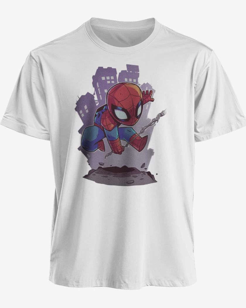 Polera Blanco de Chibi Araña
