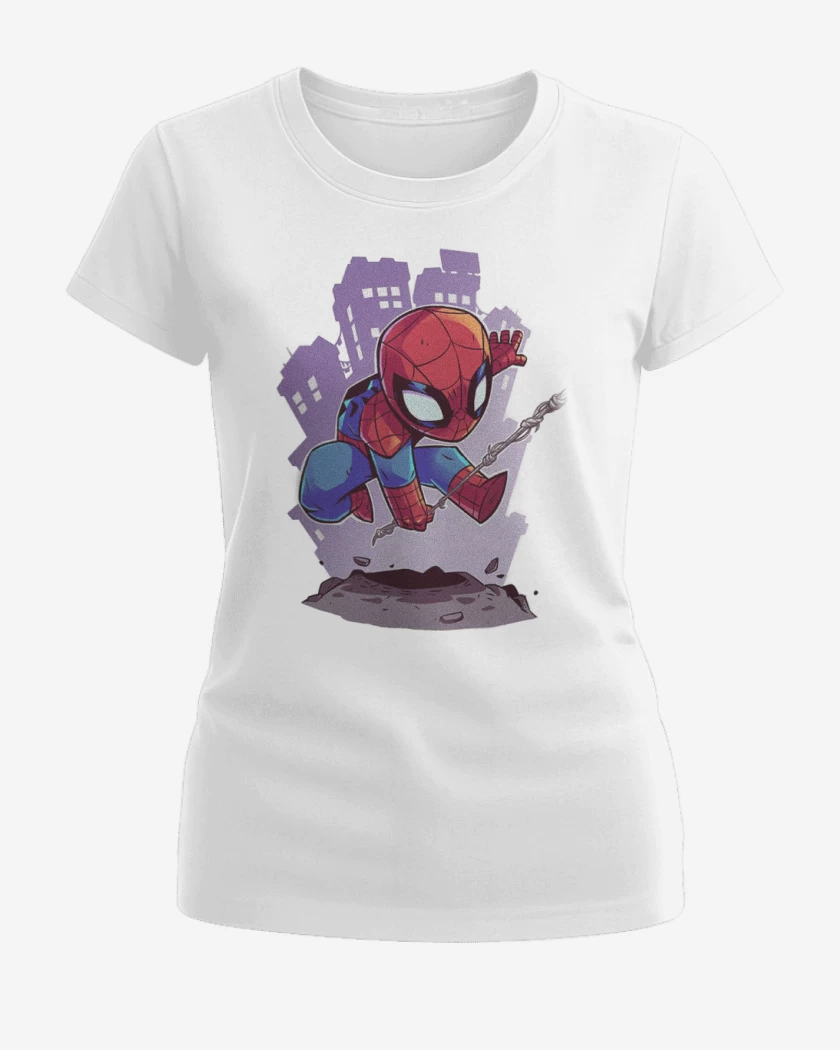Polera de Mujer Blanco de Chibi Araña