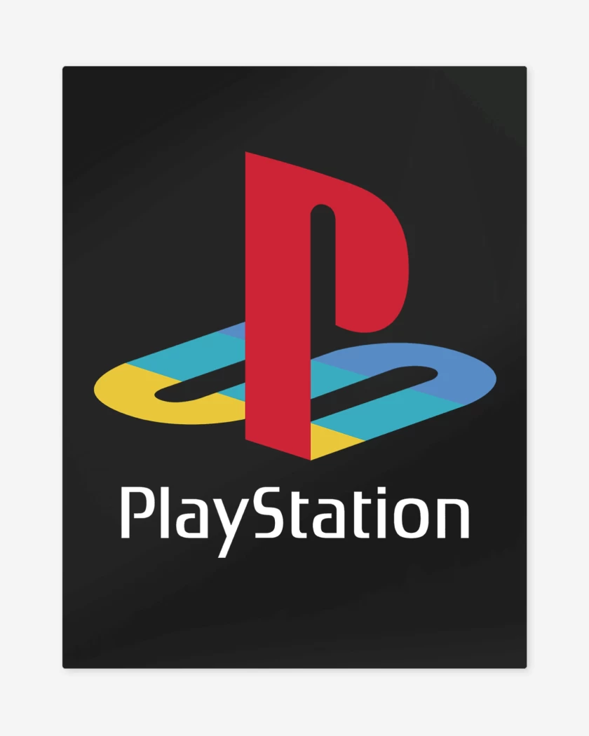Print metalico Negro de Consolas Playstation