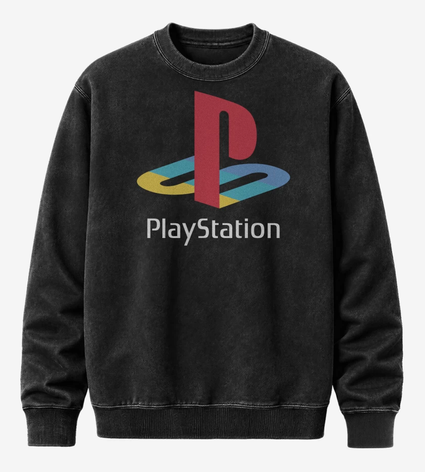 Poleron Polo Acid Wash Negro de Consolas Playstation