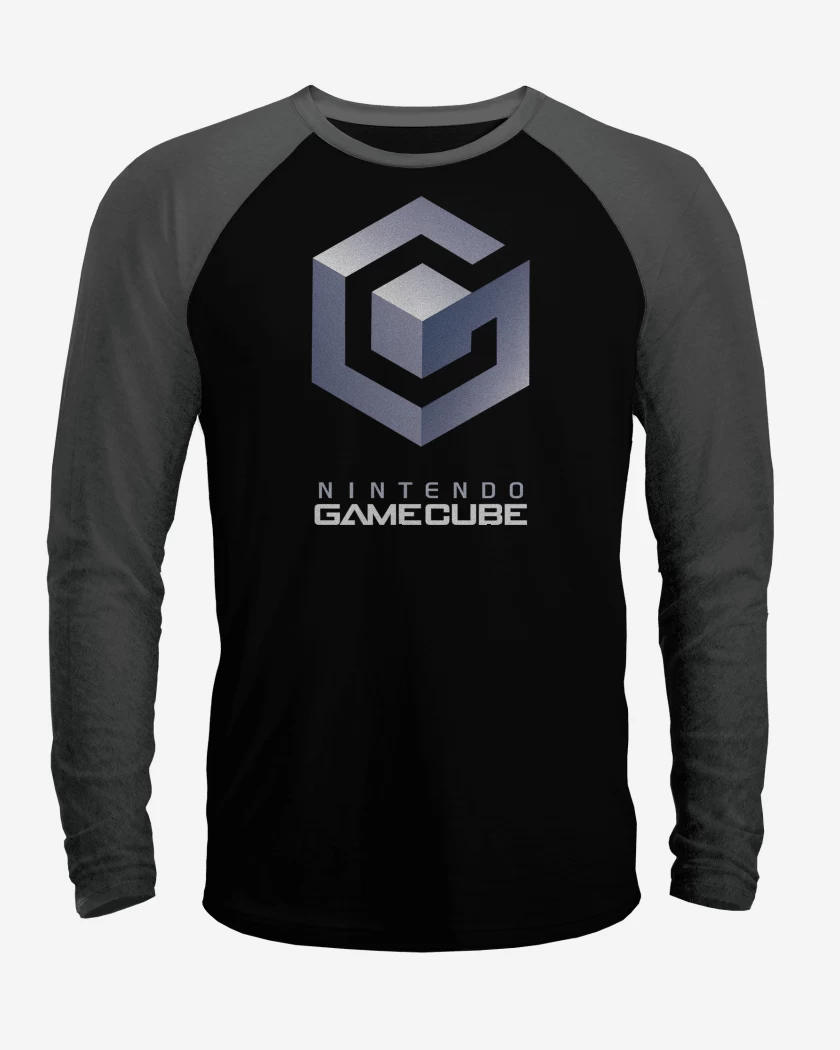 Polera Raglan Negro / Negro Heather de Consolas Gamecube