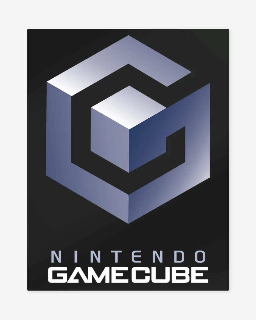 Print metalico Negro de Consolas Gamecube