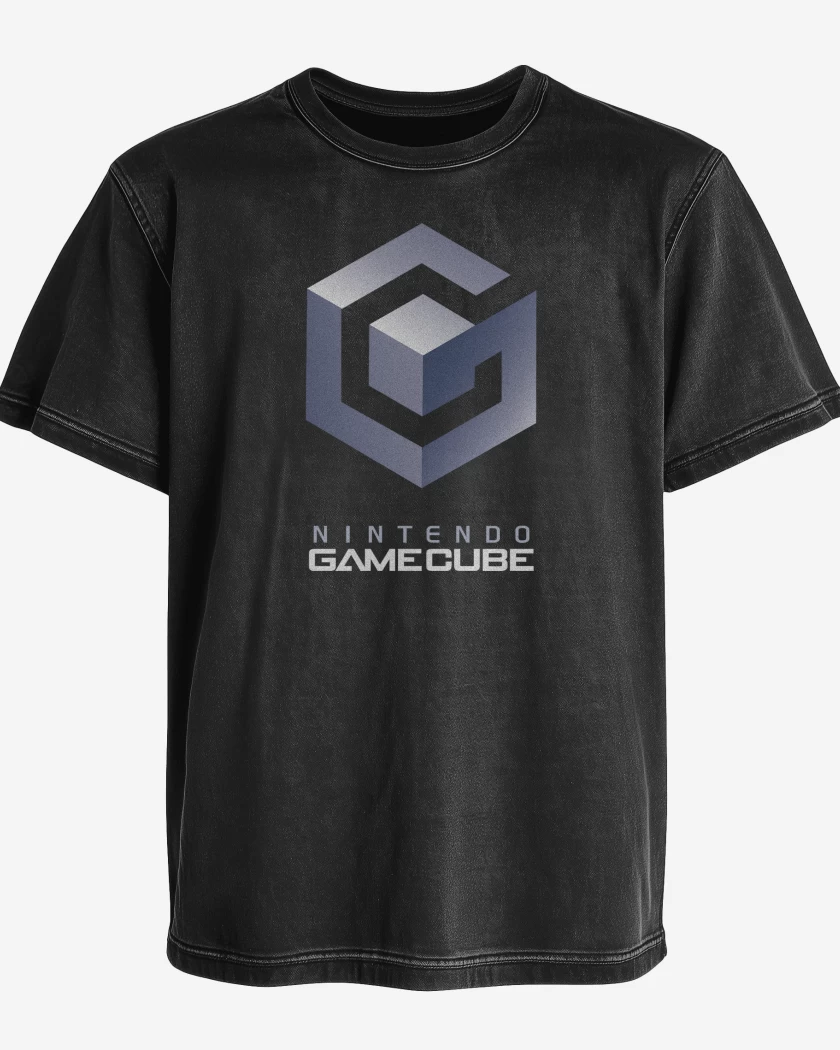 Polera desgastada Negro de Consolas Gamecube