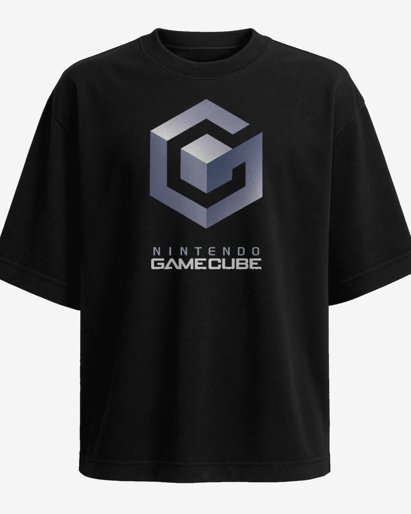 Polera Oversize Negro de Consolas Gamecube