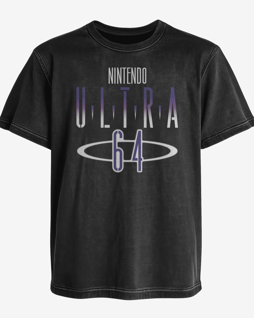 Polera desgastada Negro de Consolas 64 ULTRA