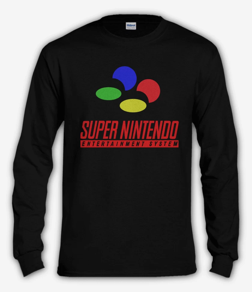 Polera manga larga Negro de Consolas SNES