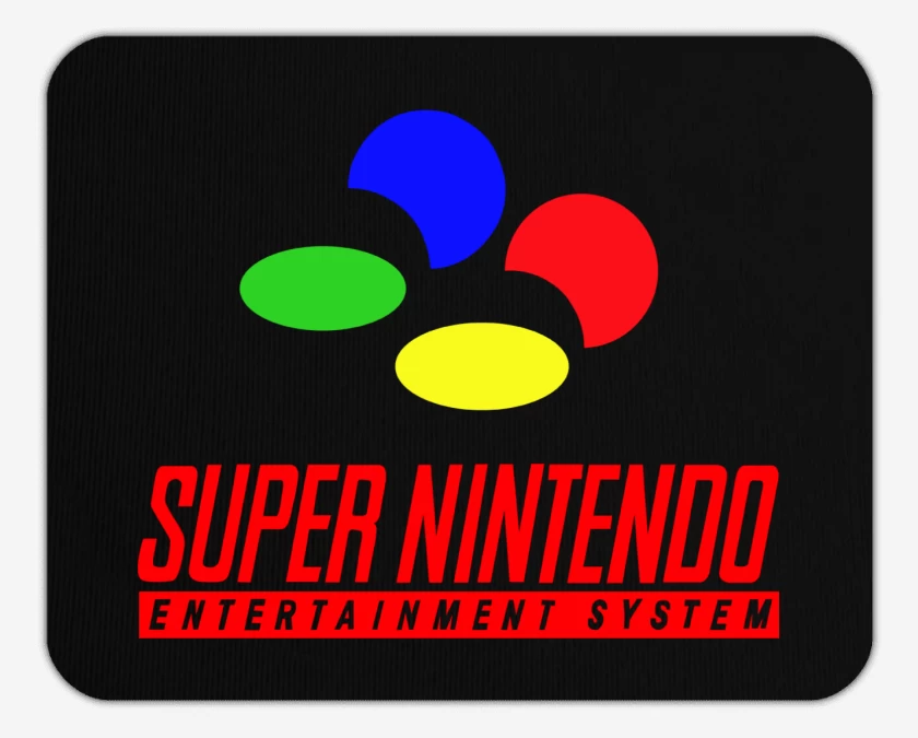 Mousepad Negro de Consolas SNES