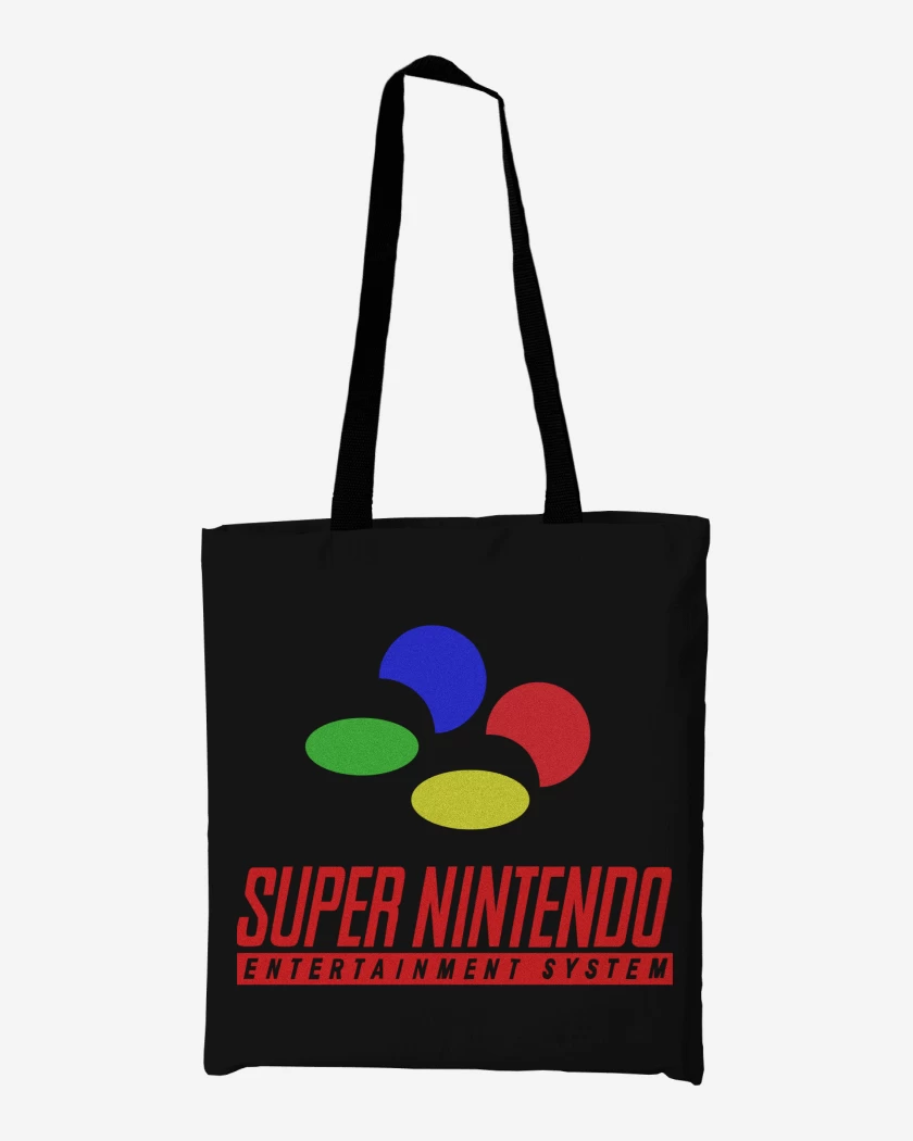 Totebag Negro de Consolas SNES