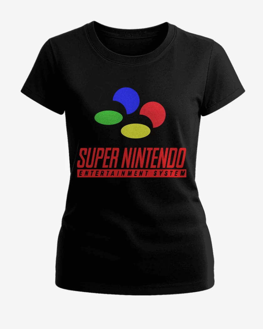 Polera de Mujer Negro de Consolas SNES