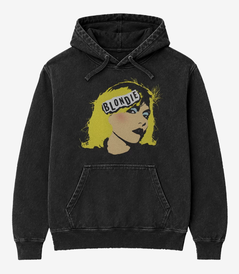 Poleron Canguro Acid Wash Negro de Blondie Harry