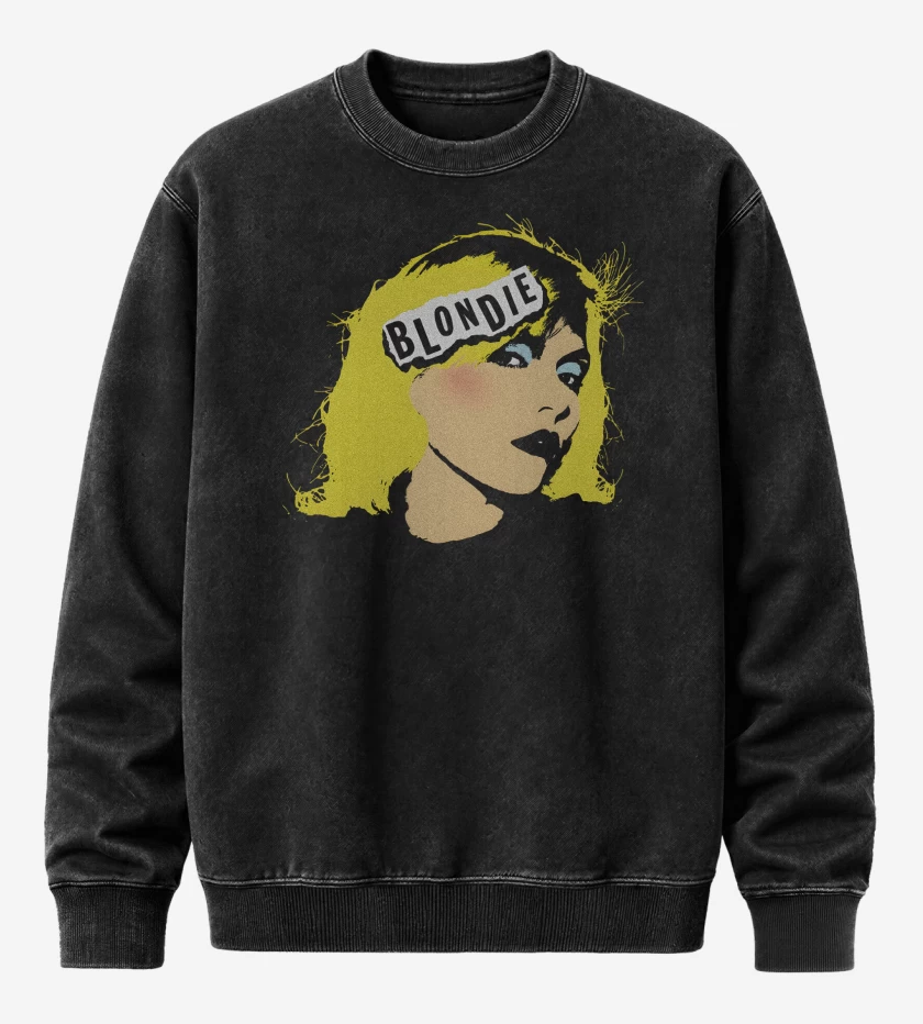 Poleron Polo Acid Wash Negro de Blondie Harry