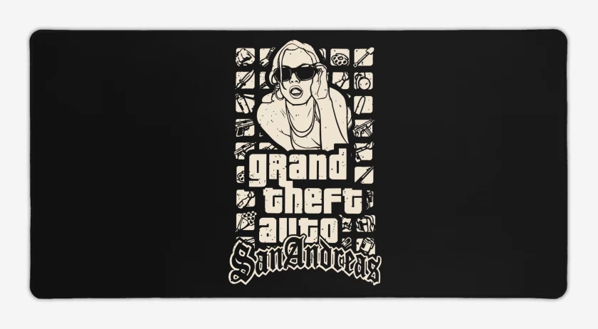 Mouse pad Gamer Negro de Grand Theft Auto San Andreas