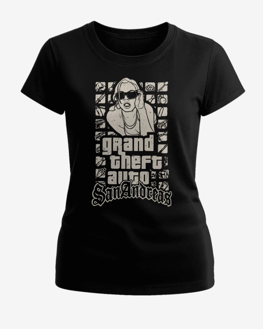 Polera de Mujer Negro de Grand Theft Auto San Andreas