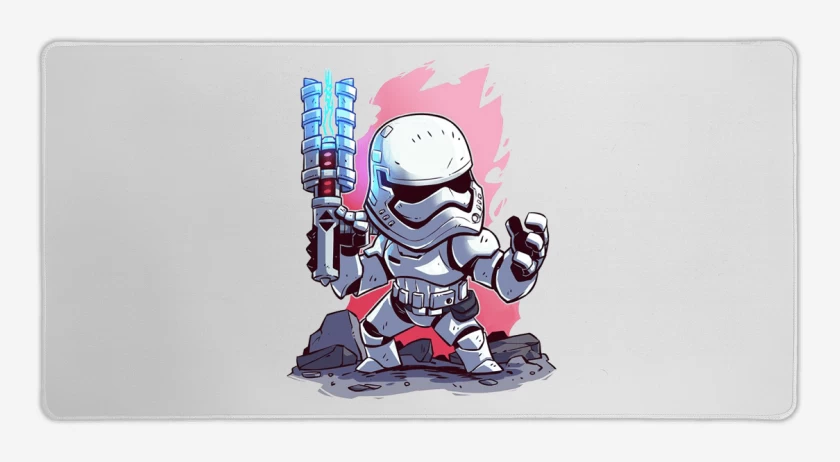 Mouse pad Gamer Blanco de Chibi Trooper