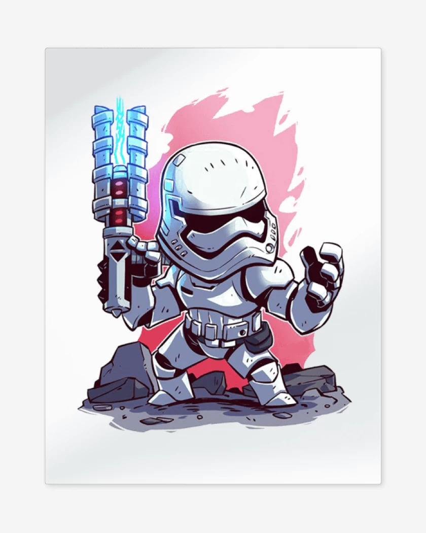 Print metalico Blanco de Chibi Trooper