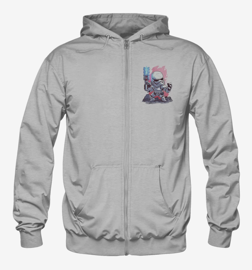 Poleron Canguro con cierre Gris Melange de Chibi Trooper