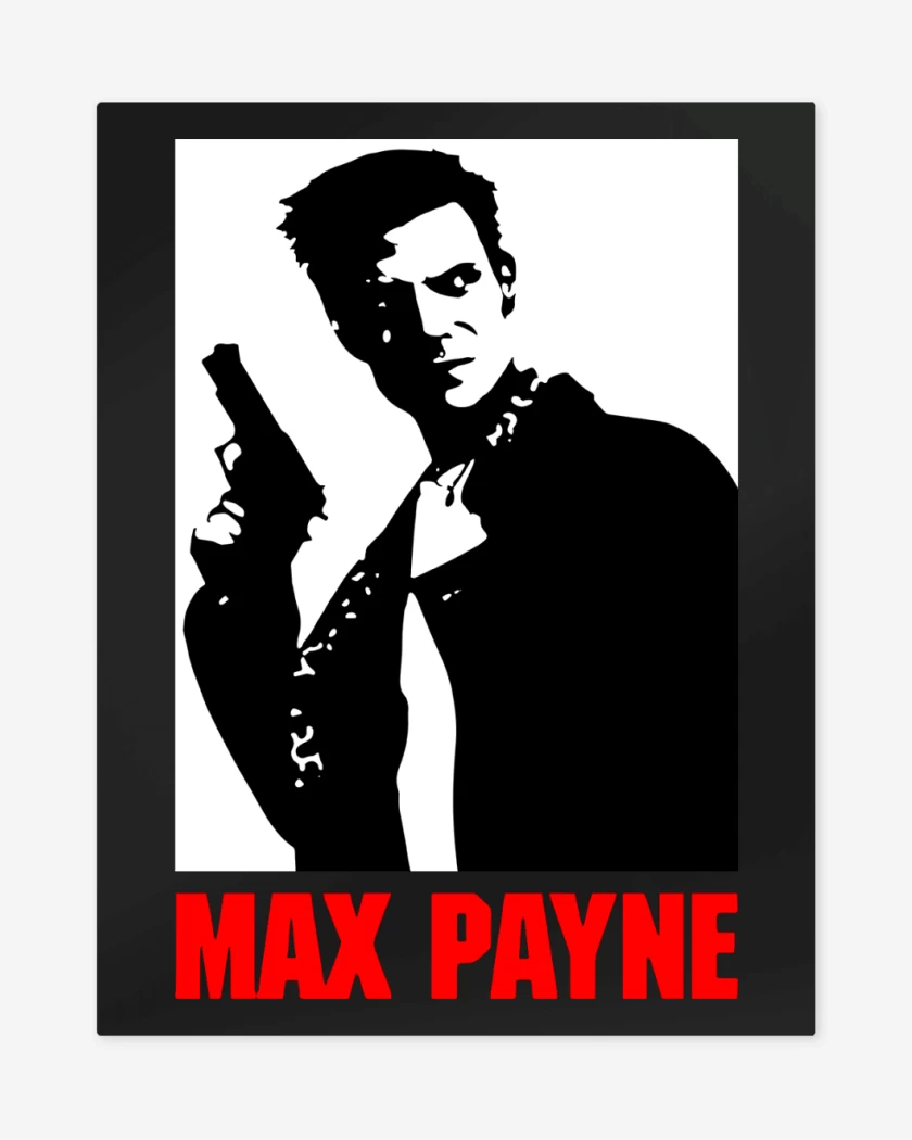 Print metalico Negro de Max Payne