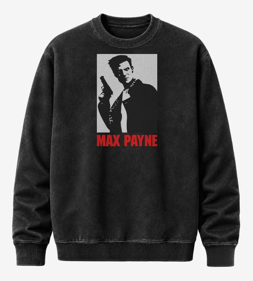 Poleron Polo Acid Wash Negro de Max Payne
