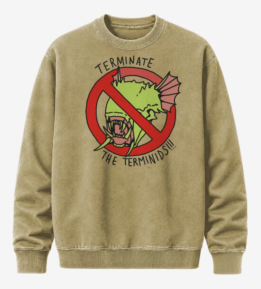 Poleron Polo Acid Wash Beige de Helldivers 2 Anti Terminidos