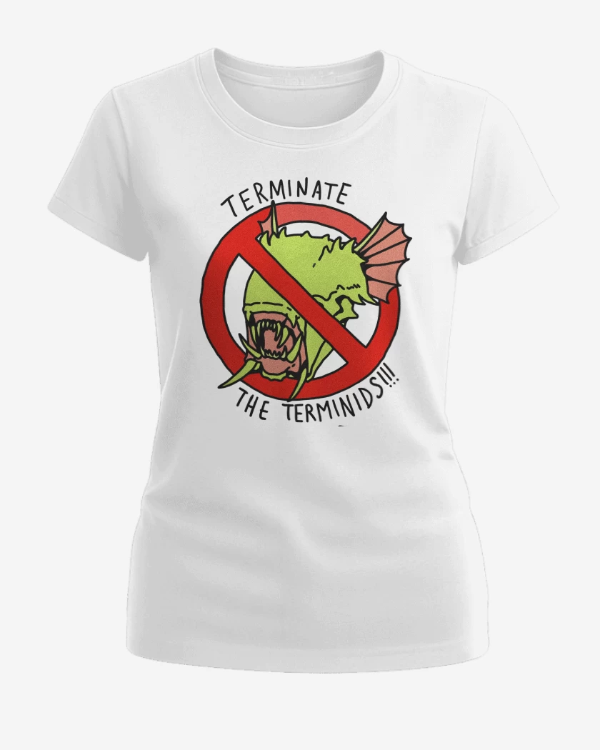 Polera de Mujer Blanco de Helldivers 2 Anti Terminidos