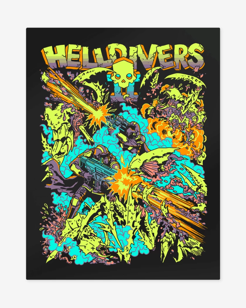 Print metalico Helldivers 2 For Democracy