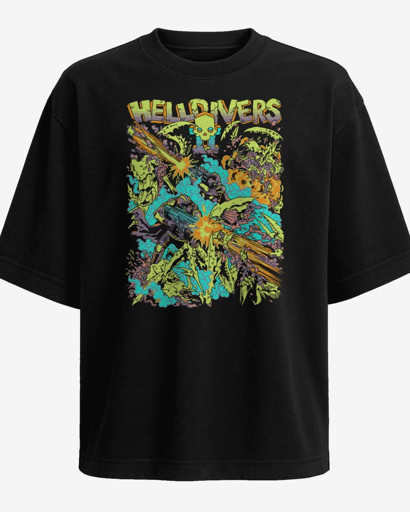 Polera Oversize Helldivers 2 For Democracy