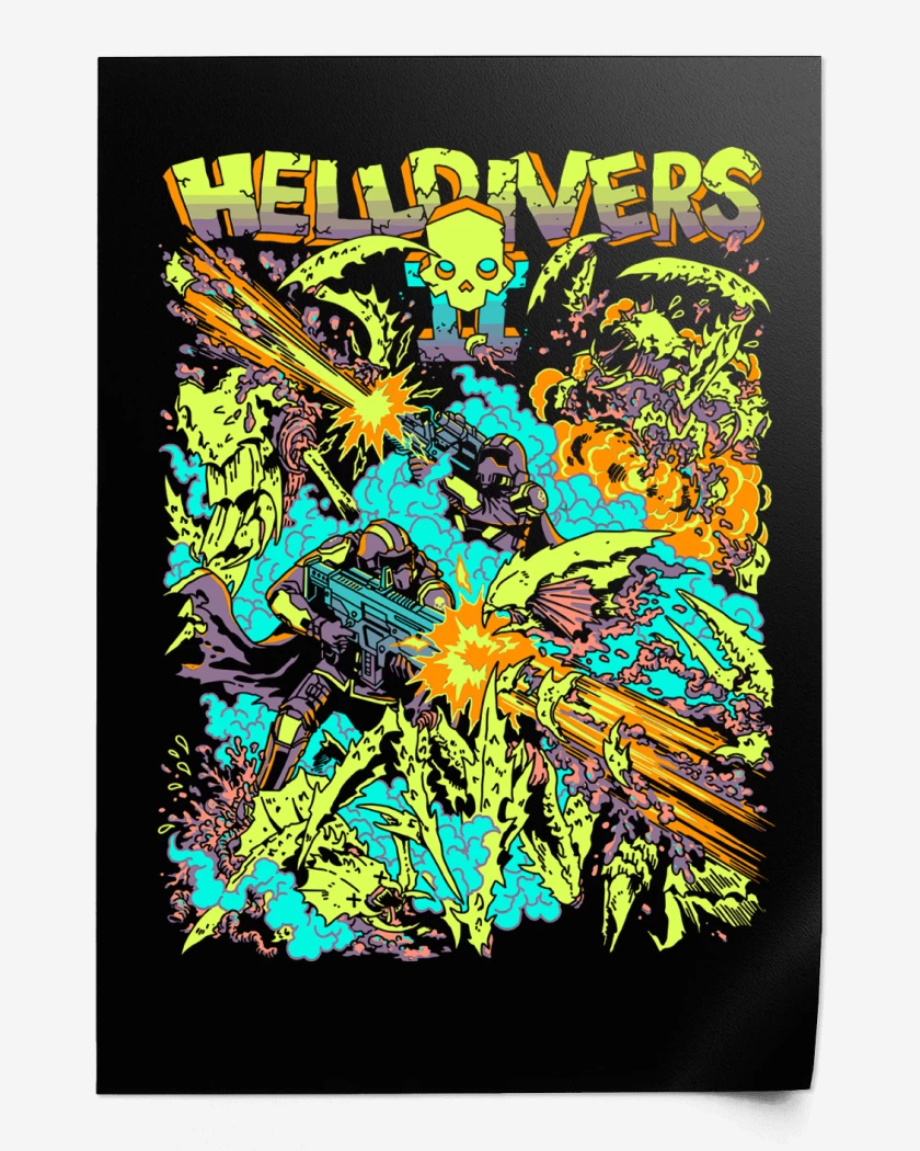 Print Negro de Helldivers 2 For Democracy