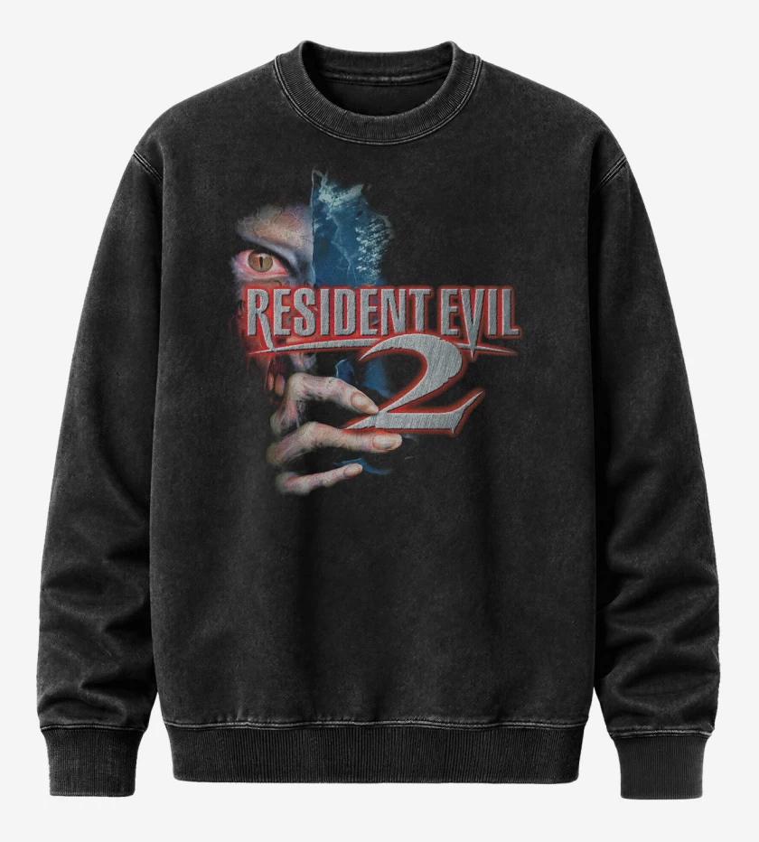 Poleron Polo Acid Wash Negro de Resident Evil 2