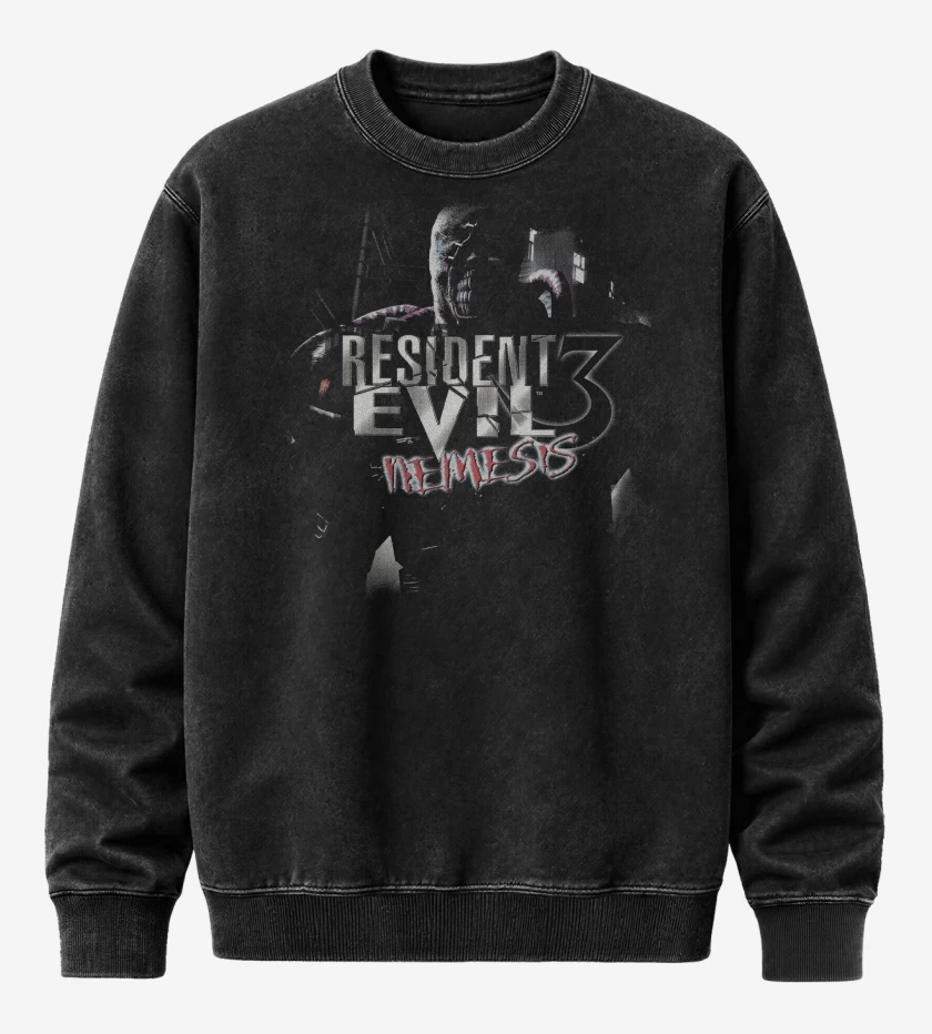 Poleron Polo Acid Wash Negro de Resident Evil 3 Nemesis|