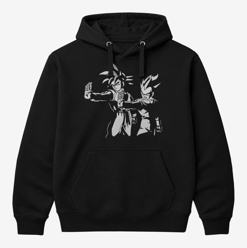 Polerón Canguro Negro de Saiyan Fiction