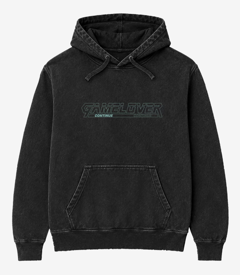 Poleron Canguro Acid Wash Negro de Metal Gear Solid  Game Lover