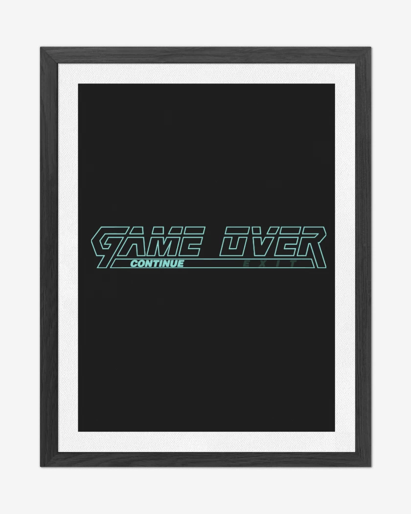 Cuadro decorativo Negro de Metal Gear Solid Game Over